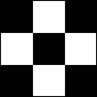 A rotating black and white grid